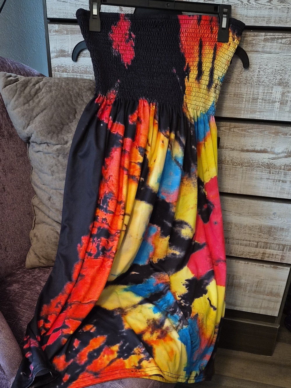 🤎Strapless Tie-Dye Dress💙